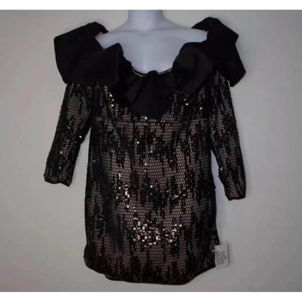 ASOS Luxe Curve Sequin Lace Ruffle Mini Dress Size: 22 NWT - Picture 2 of 10